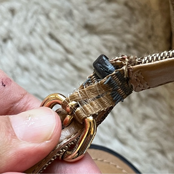 Coach Ferry Logo Monogram Canvas Slingback Cork Wedge - Picture 11 of 11